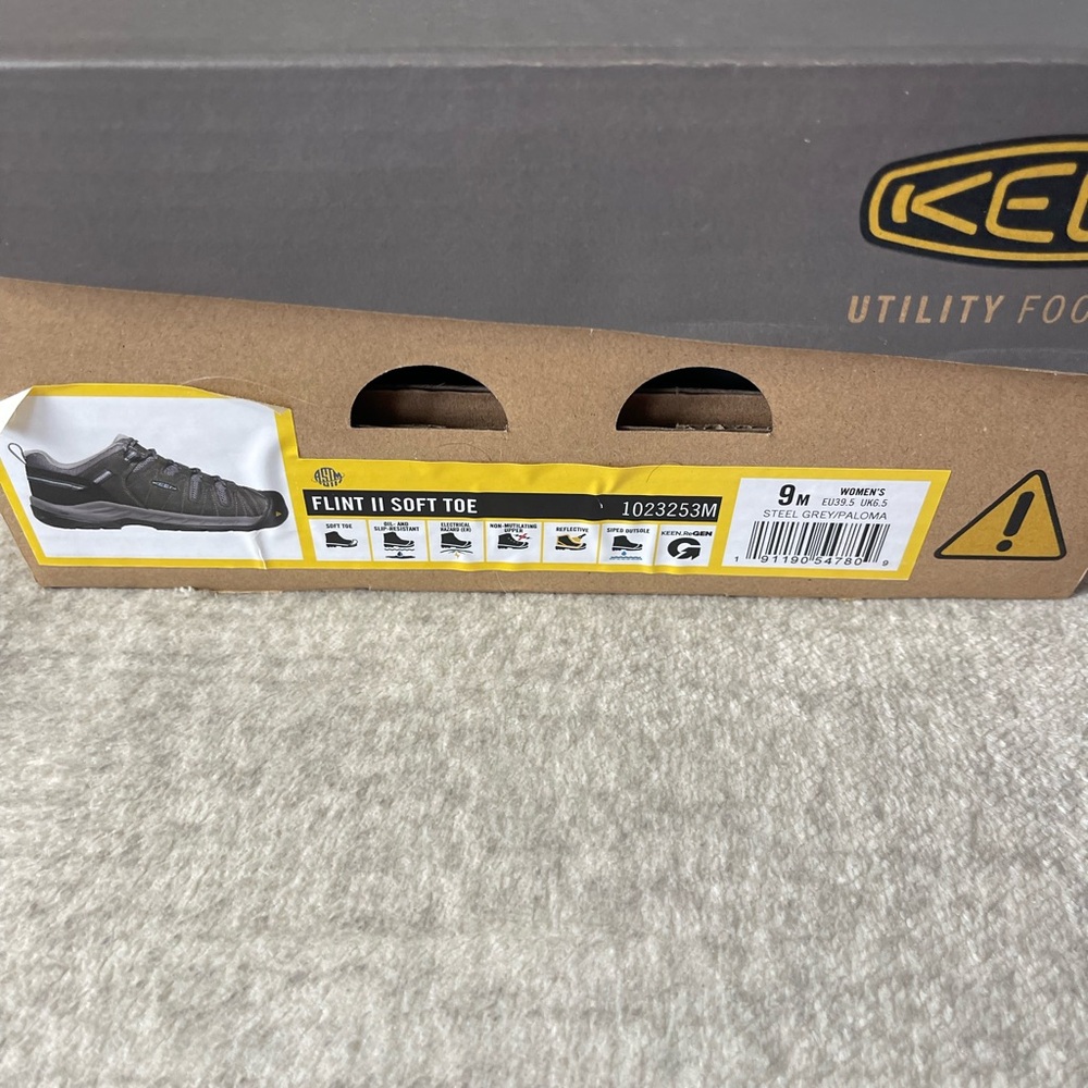 Keen Flint II soft toe work boots steel gray/paloma women’s 9 M NWB - Picture 2 of 9
